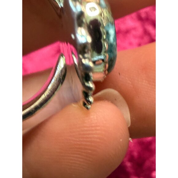 Adjustable Sterling Silver Ring With Persian Turquoise Gemstone - Picture 3 of 5